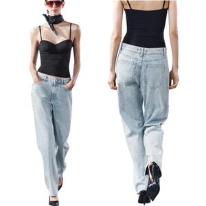 Zara ZW Collection Strazli Jeans 8 Raindrop Rhinestone Effect Rare EU Style